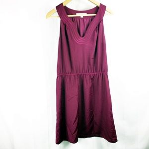 Loft midi sleeveless magenta cocktail dress